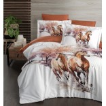 Спален комплект 3D памучен сатен - КОНЕ